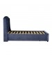 Stella Fabric Bed Frame Blue Queen With Storage Drawers